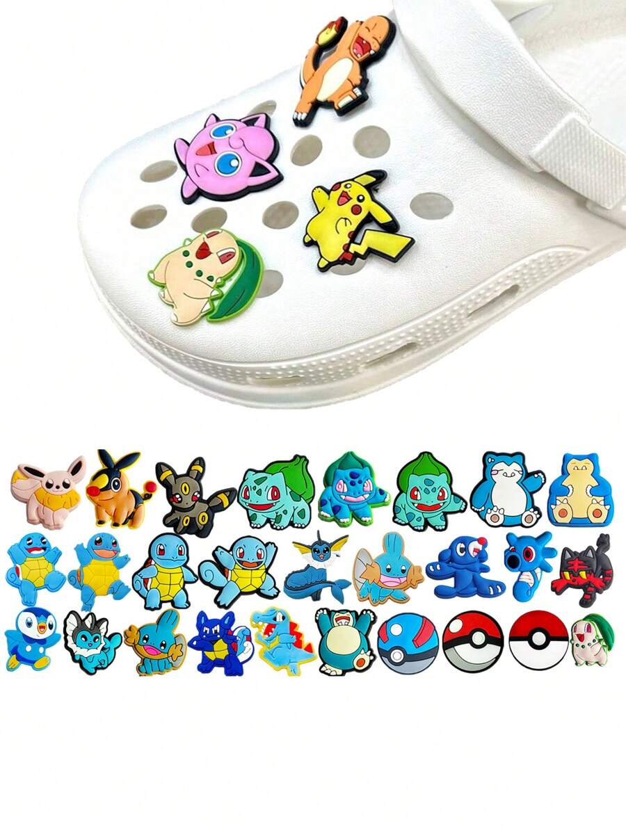 pokemon 5/10/20pcs Pokémon, Pikachu Shoe Charm - Fun And Creative DIY Shoe Accessories, Unique And Colorful Pikachu Hole Shoe Decorations, Used For Personalized Footwear; Ideal Gift For Enthusiasts, Party Darlings, And Collectors Suitable For Birthday Party Decoration Features