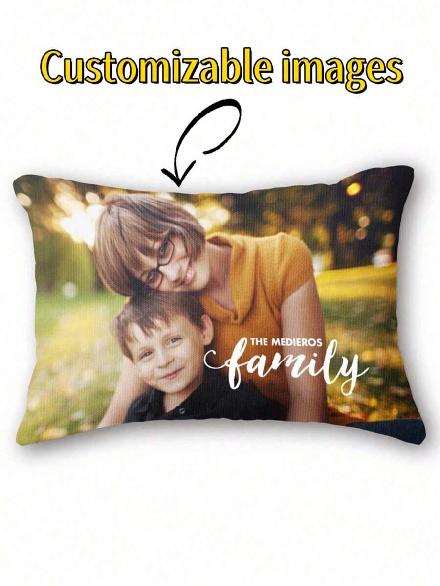 Customized Photo Printing DIY Pillowcase With 1pc, Personalized Single-Sided Printing Pillowcase, Suitable For Families, Children, Pets, And Friends. Very Suitable For Weddings, Holidays, Gatherings, Mother's Day, Father's Day, Thanksgiving, Living Room Sofas, Bedroom Decorative Cushion Covers, Universal Pillowcase Soft Customization, Unique And Personalized Ideal Gifts