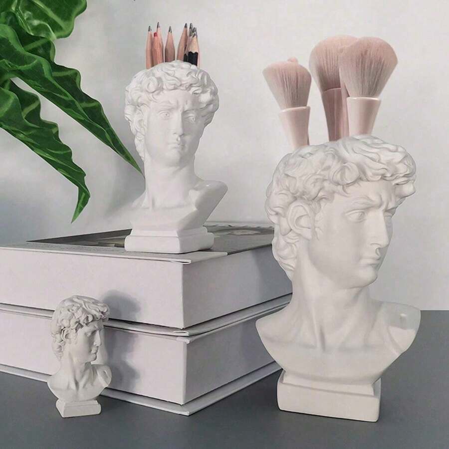 1 pièce de vase de décoration d'intérieur représentant la sculpture antique grecque de David, figurine en résine tridimensionnelle, décor de pot de fleurs d'intérieur et d'extérieur, décoration exquise
