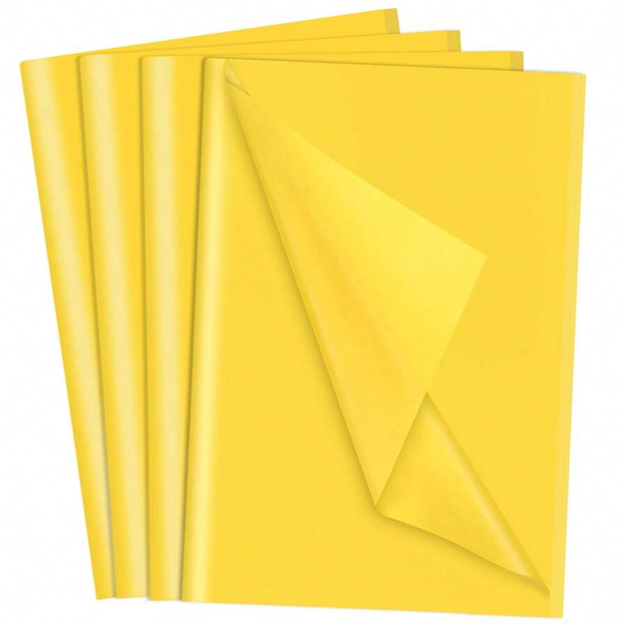 60 feuilles de papier de soie jaune pour sacs cadeaux, papier de soie d'emballage jaune en vrac, papier d'emballage jaune vif 14 x 20 pouces, papier d'art et d'artisanat, pour anniversaires, Pâques, fête des mères, remise des diplômes, emballage cadeau, artisanat, fleurs en papier DIY, guirlande de gland (50X35CM, couleurs aléatoires)