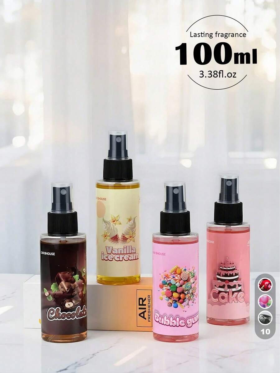 1 peça/2 peças, 100ml/3,38oz, 10 Aromas Spray de Fragrância/Aromatizante de Ar, Fragrância para Casa/Carro/Roupas/Guarda-Roupas, Aromatizante para Casa, Aromatizante de Banheiro, Fragrância Poderosa, Fragrância de Longa Duração, Remove Odores, Ar Fresco, Adequado para Decoração Doméstica, Carro, Salas de Estar, Quartos, Banheiros, Salas de Estudo, Guarda-Roupas, Armários de Sapatos, Armários, Quartos de Animais de Estimação, Escritórios, Hotéis, Casamentos, Dia das Mães, Presentes para Melhores Amigos, Presentes, com Aromas de Alimentos, Frutas e Flores.