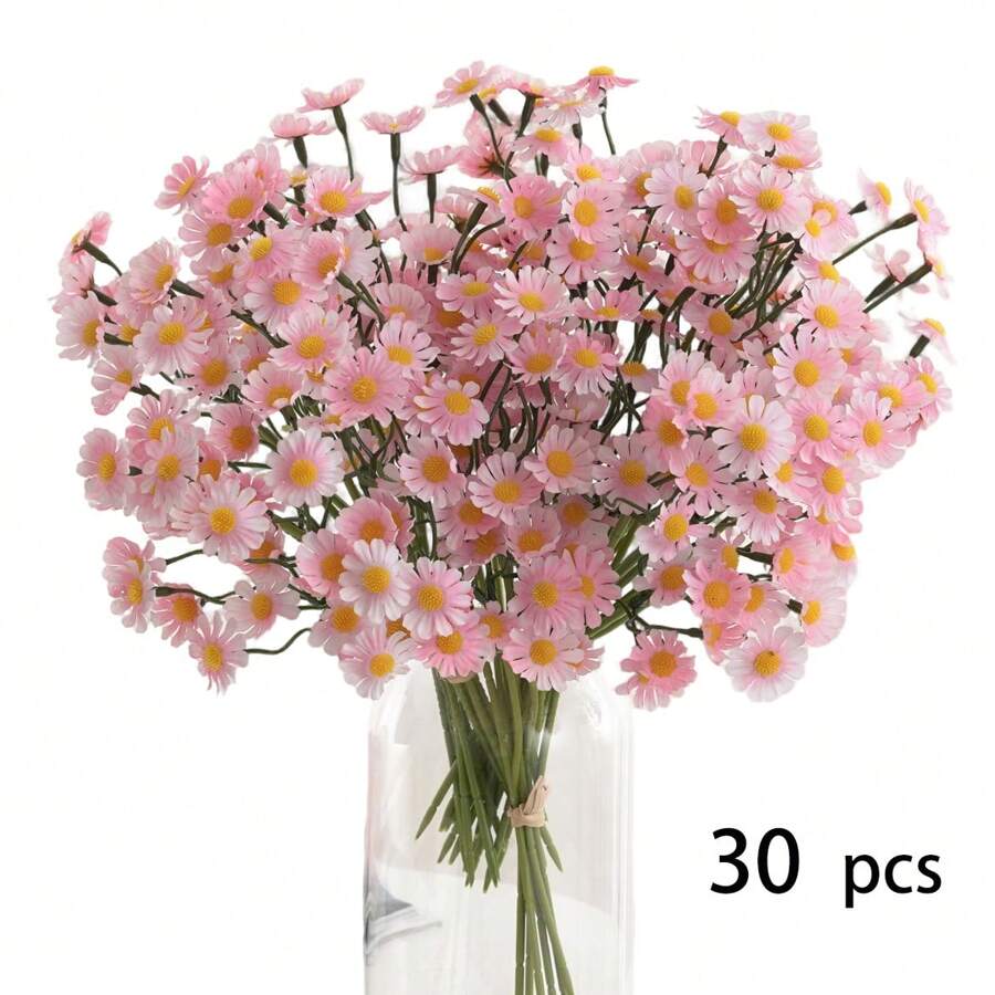 6/30 Peças Flores de Margarida Artificiais - Margaridas de Tecido Falso, Decoração de Flores Silvestres de Primavera para Festa, Casa e Escritório, Casamento e Noivado, Sem Vaso Incluído, Decoração de Casa, Sala de Estar, Dia da Mãe, Decoração de Mesa, Decoração de Outono
