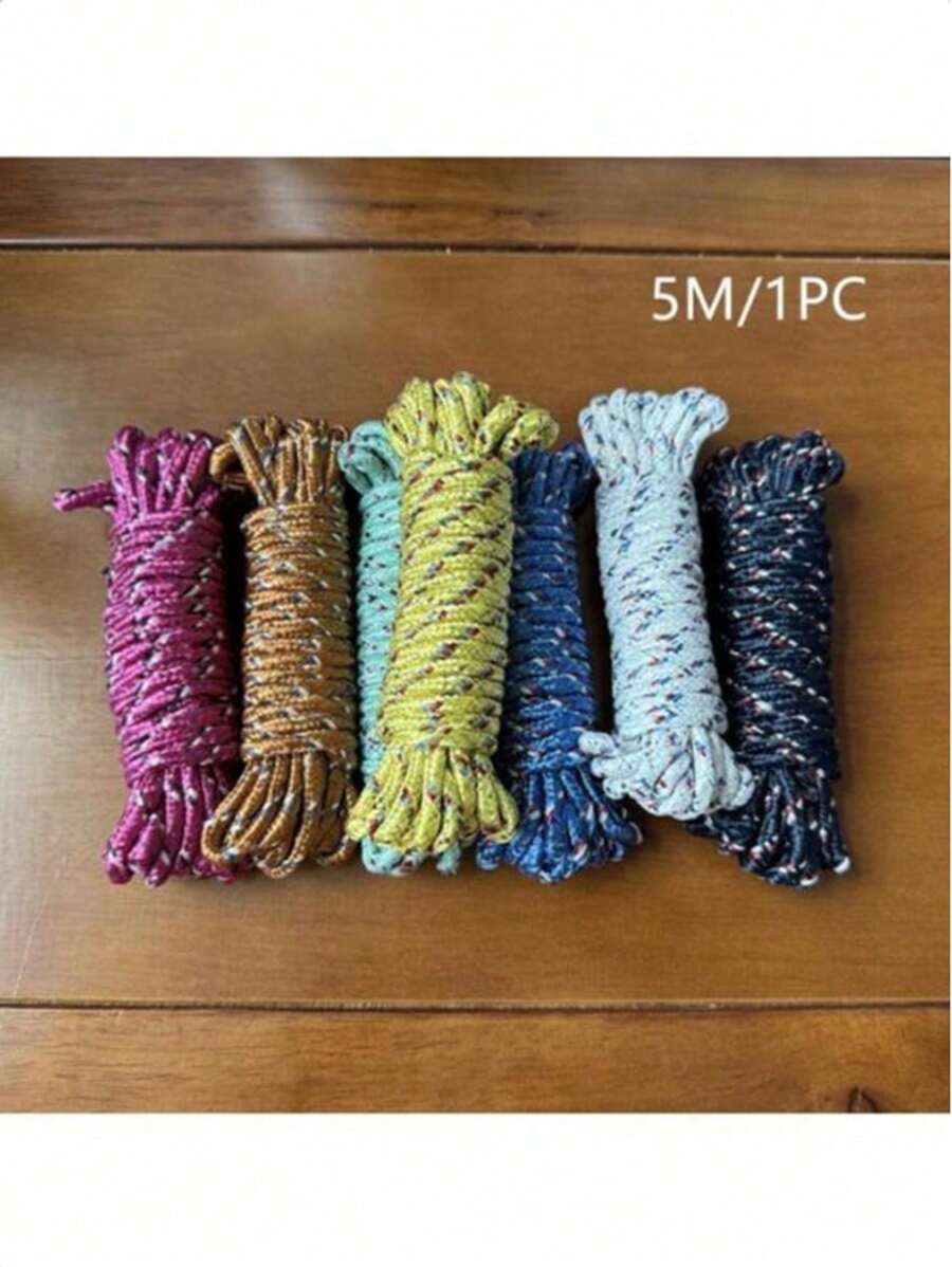 1pc Heavy Duty Non-Slip Windblocker Clothesline, Nylon Outdoor Balcony Laundry Drying Rope For Clothes, Blankets, Etc.