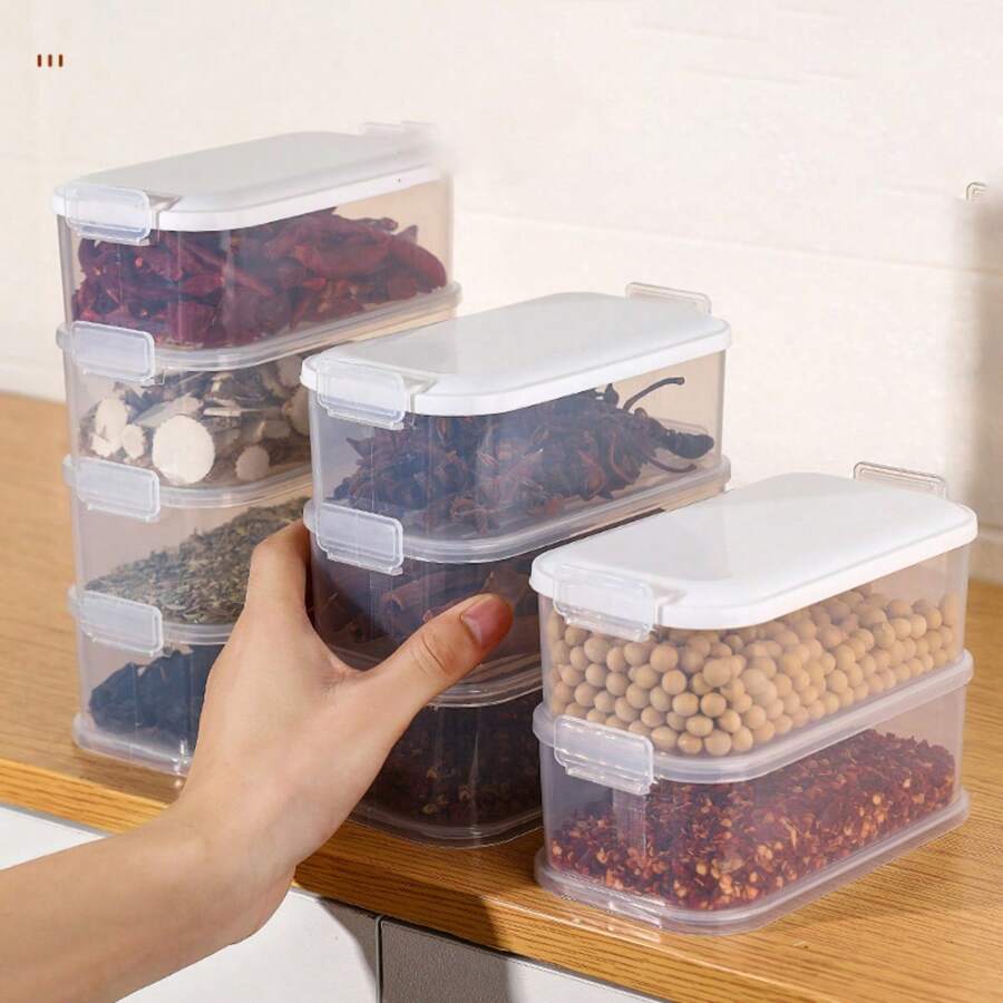 Recipientes para almacenamiento de alimentos con tapas: Recipientes para preparación de comidas para llevar, organizadores de refrigerador de plástico transparente, cajas de almacenamiento de cocina reutilizables para congelador, aptos para lavavajillas y microondas