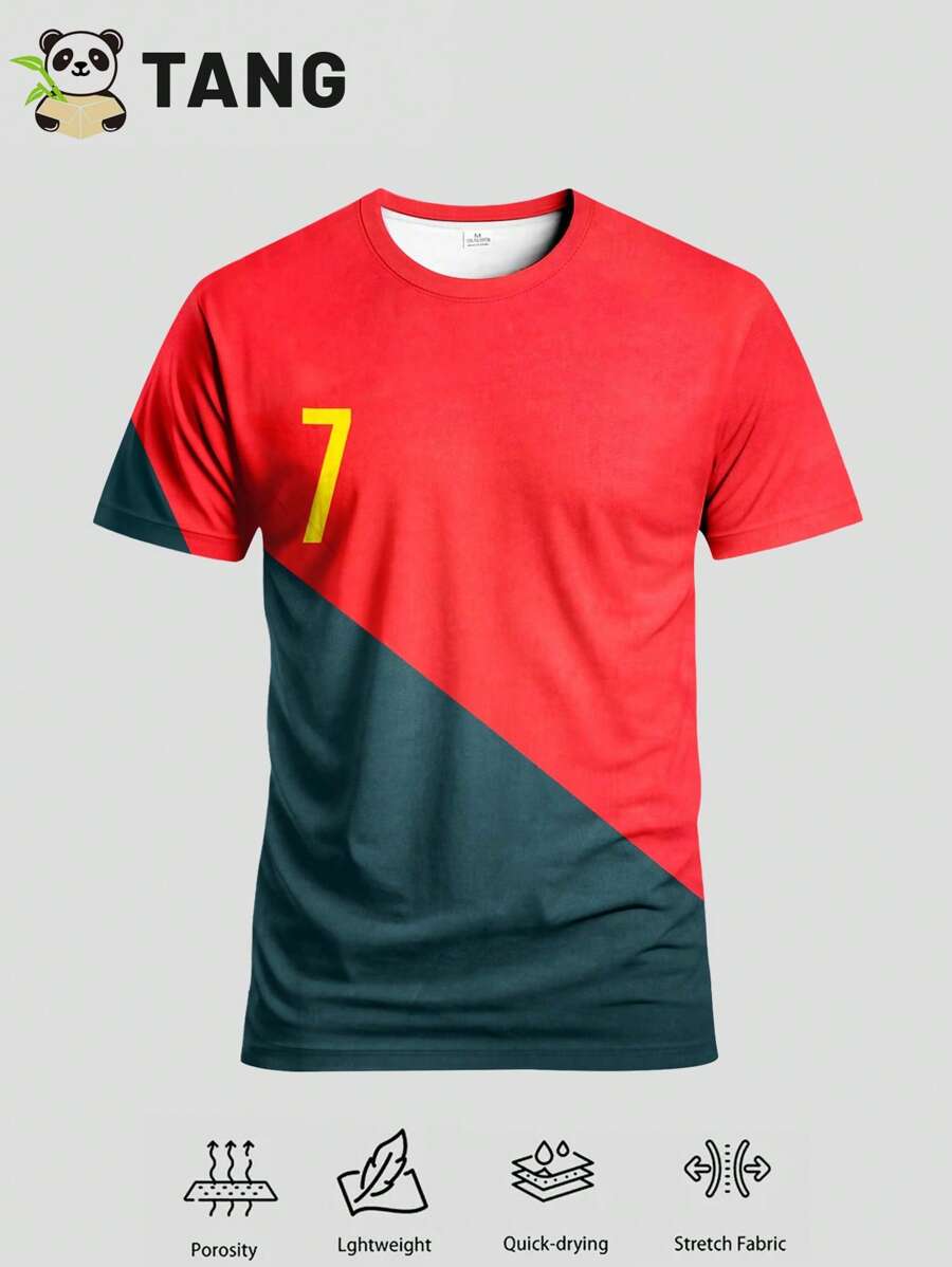 Camiseta de fútbol/balompié portuguesa para hombres y adolescentes, parte superior deportiva cómoda, apta para varios deportes de pelota y uso casual diario, ideal para eventos de fútbol