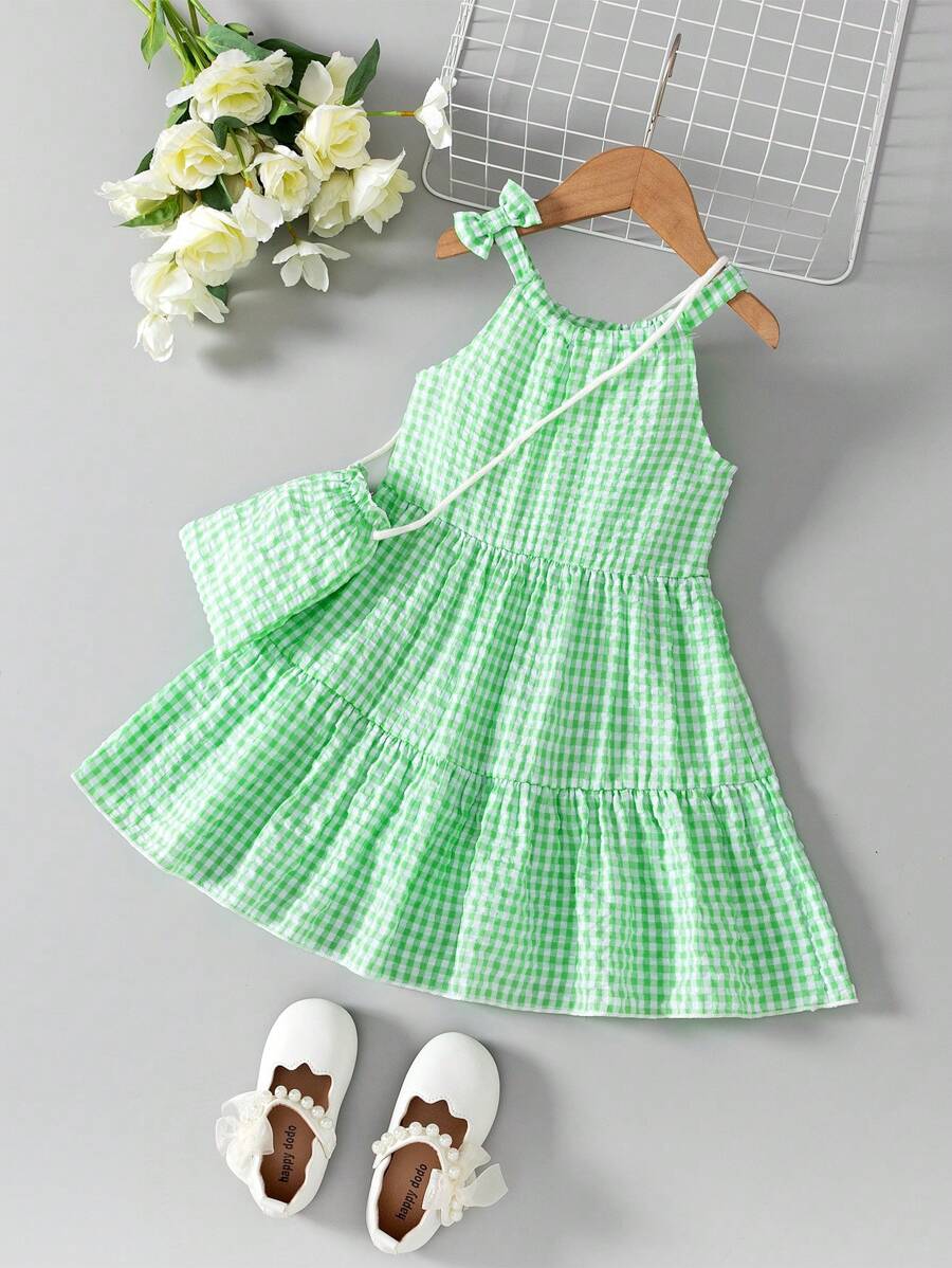 Vestido de princesa con mangas abullonadas y estampado floral diminuto para niñas, nueva llegada de verano