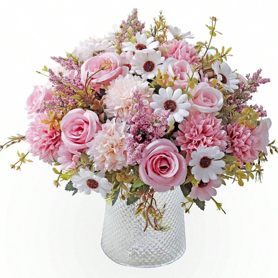 1 pièce/3 pièces Fleurs artificielles Fausses roses Bouquet de fleurs en soie Marguerite Pissenlit Fleurs en vrac pour la décoration de mariage maison fête Table Centres de table, Décoration d'automne