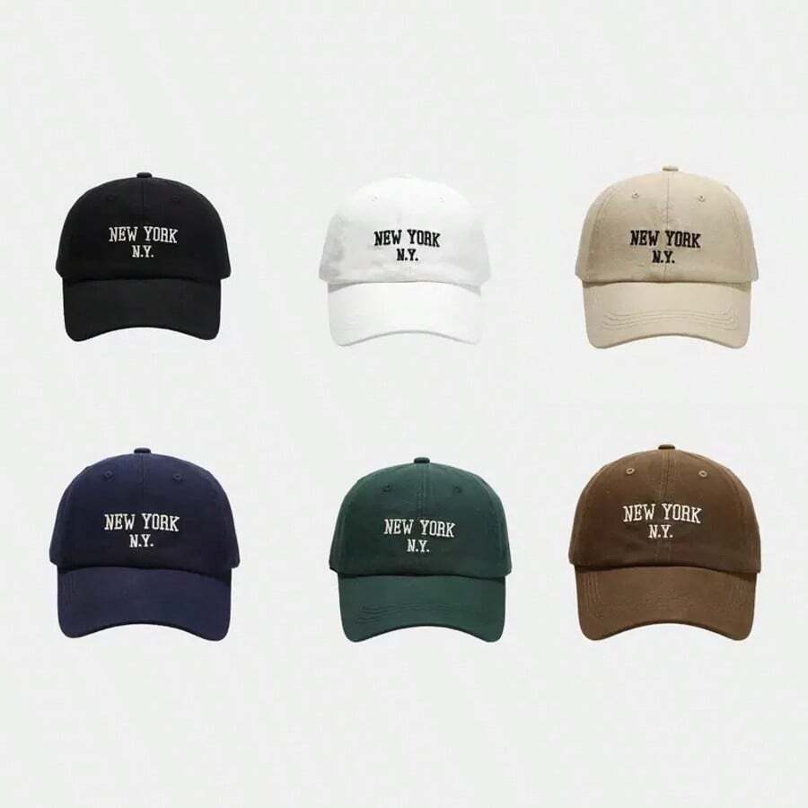 1 Stück Baseballkappe mit Buchstabenstickerei einer koreanischen Modemarke, weicher Oberseite, stilvoll für Straßenaufnahmen, Mini-Visiermütze für Damen, alle Jahreszeiten. Wenn die Mütze nach Erhalt leicht abgeflacht ist, liegen Pflegehinweise bei.