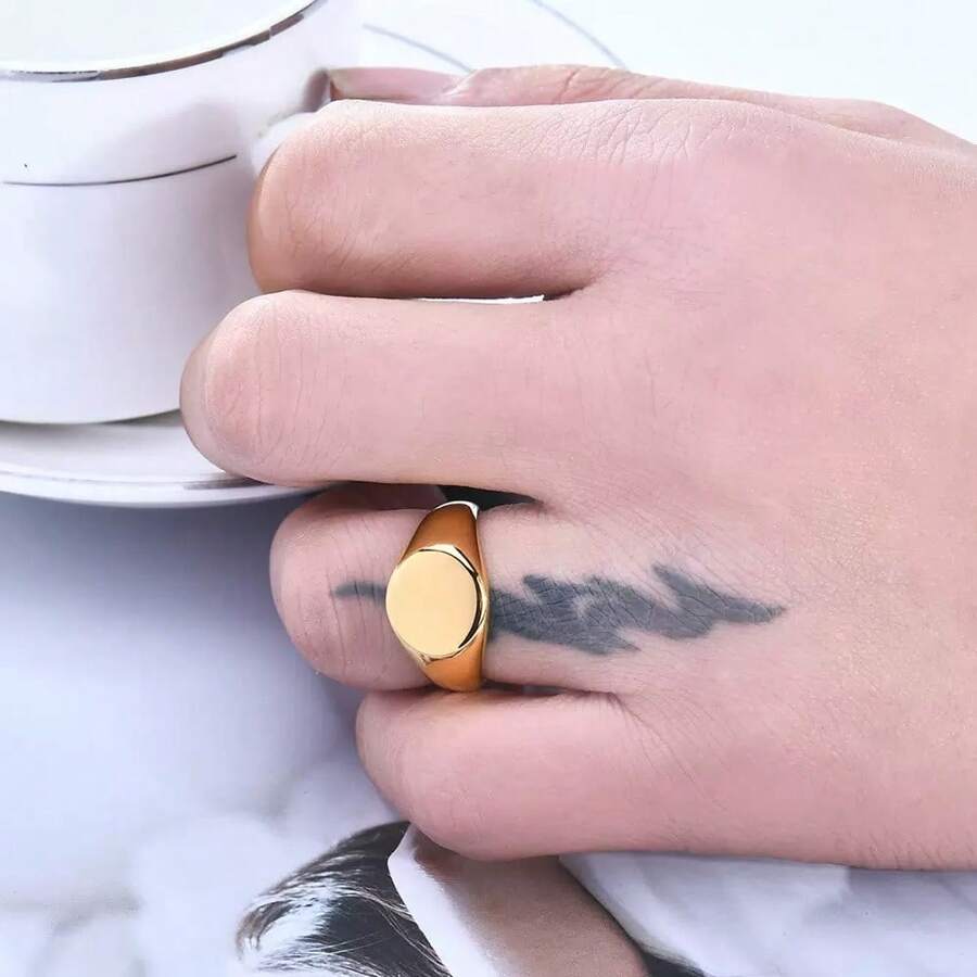 1 Stück Minimalistische Edelstahl Plain Ring für Paare