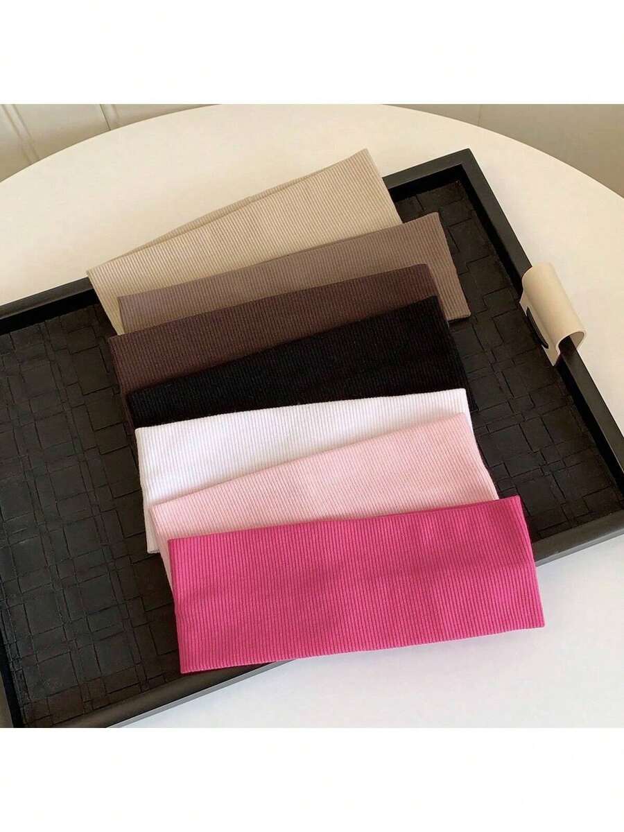 4pcs/1pc Plain Sport Headbands, Versatile Casual Sport Fashion Yoga Headband, Wide Edge Headpiece For Outdoor, Popular