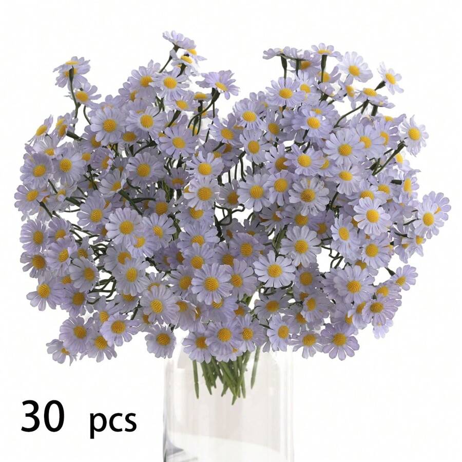 6/30 Peças Flores de Margarida Artificiais - Margaridas de Tecido Falso, Decoração de Flores Silvestres de Primavera para Festa, Casa e Escritório, Casamento e Noivado, Sem Vaso Incluído, Decoração Doméstica, Sala de Estar, Dia das Mães, Decoração de Mesa, Decoração de Outono