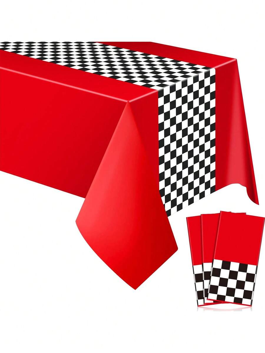 1/2pcs, Car Birthday Party Supplies Racing Party Decorations Road Tablecloth Racetrack Table Runner Table Covers For Car Theme Birthday Favors, 54 X 108 Inch
