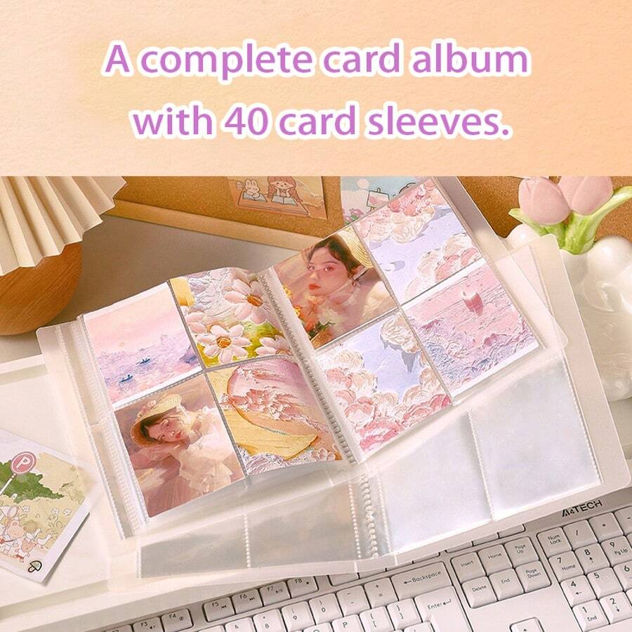 40- Portable Transparent Frosted Photo Album - A Storage Book For Large Capacity Movie Tickets, Postcards, Bank Cards, And Identification Documents.