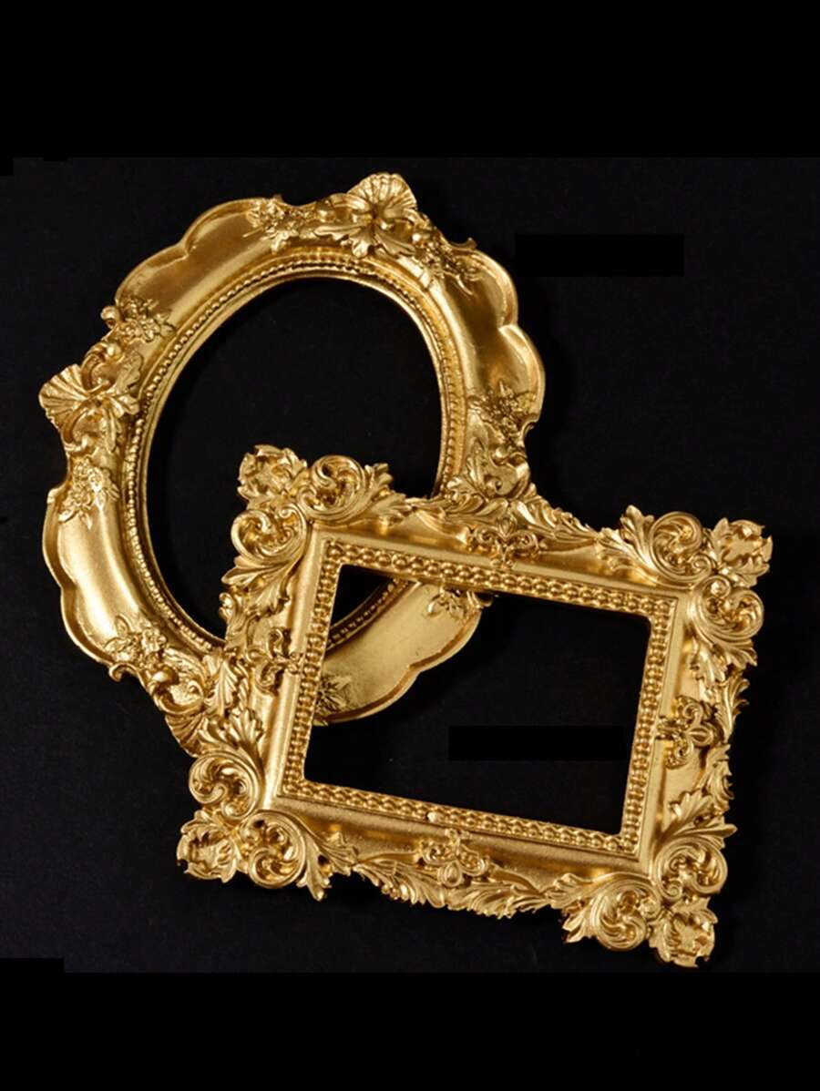 1 pieza Marco de foto ovalado cuadrado de resina en estilo retro como accesorio para exhibir y decorar fotografías
