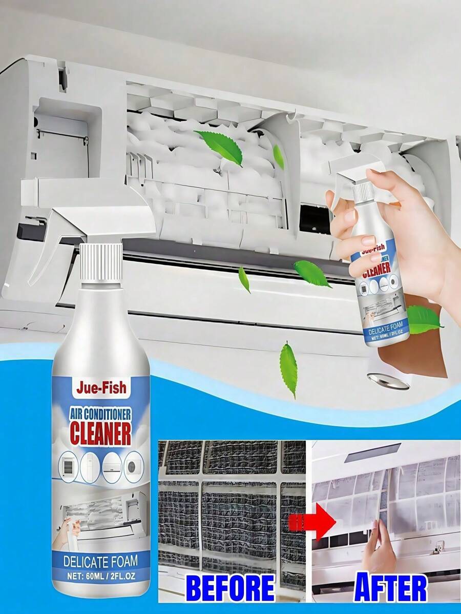 1 Peça Limpador de Espuma de Ar-condicionado, Limpa e Desodoriza Unidades de Ar-condicionado Internas e Externas sem Desmontagem, Remove Sujeira e Odores, Espuma Limpadora de Ar-condicionado de Pendurar