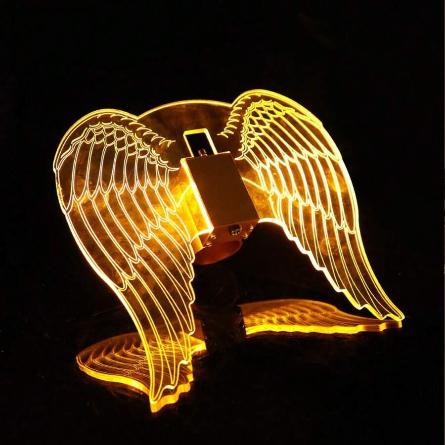Angel Wings Night Light LED Strobe Baton, Champagne Sparkler Light Flash Stick Service Bottle Topper Lamp For Bar Party Club