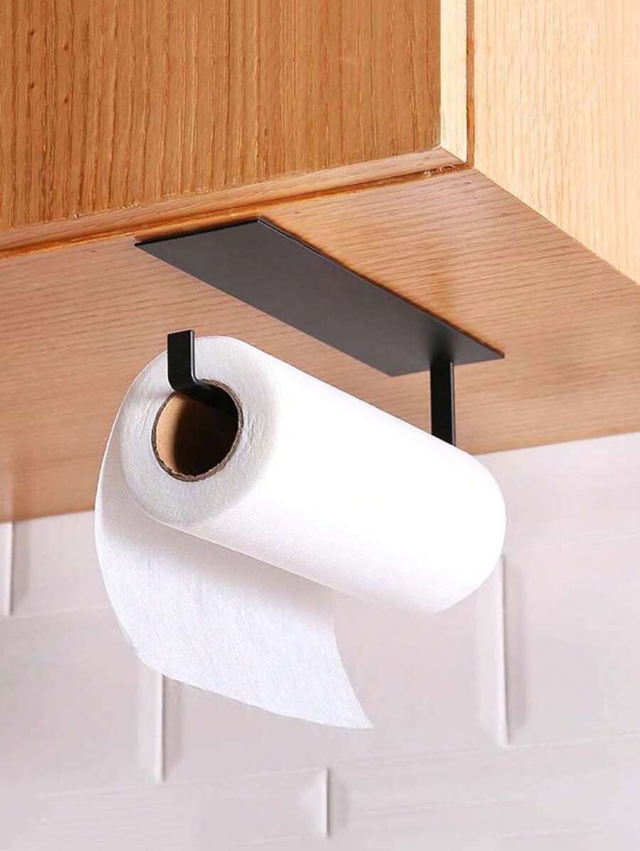 1 pezzo Portarotolo da cucina, dispenser da parete per rotoli jumbo in acciaio inossidabile senza foratura, adesivo, organizer da bagno