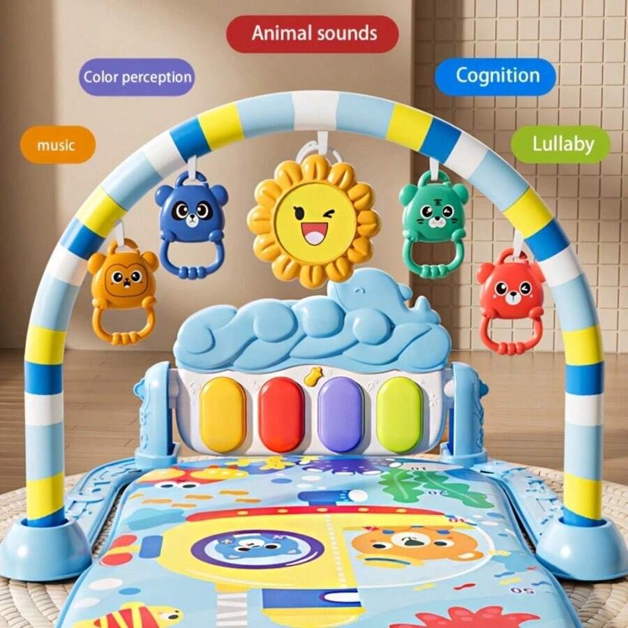A 89*55*45cm Baby Gym Mat, Tummy Time Play Mat Toys, Baby Play Mats And Activity Gyms, Baby Piano Gym Mats, Newborn And Toddler Play Mats, Baby Activity Mat Toys (0-3-6-12 Months)