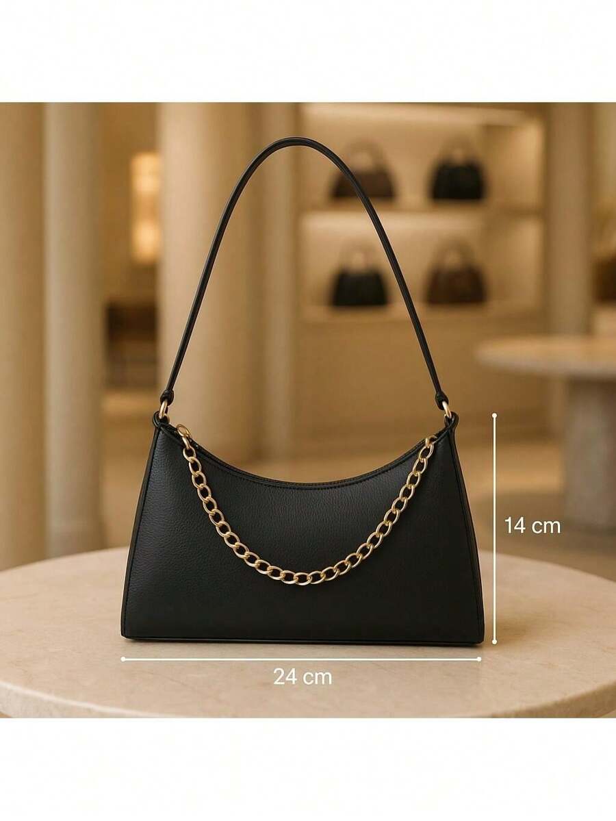 Bolsa Baguete Corrente Feminina de Lado Tiracolo de Ombro Pequena Estilosa