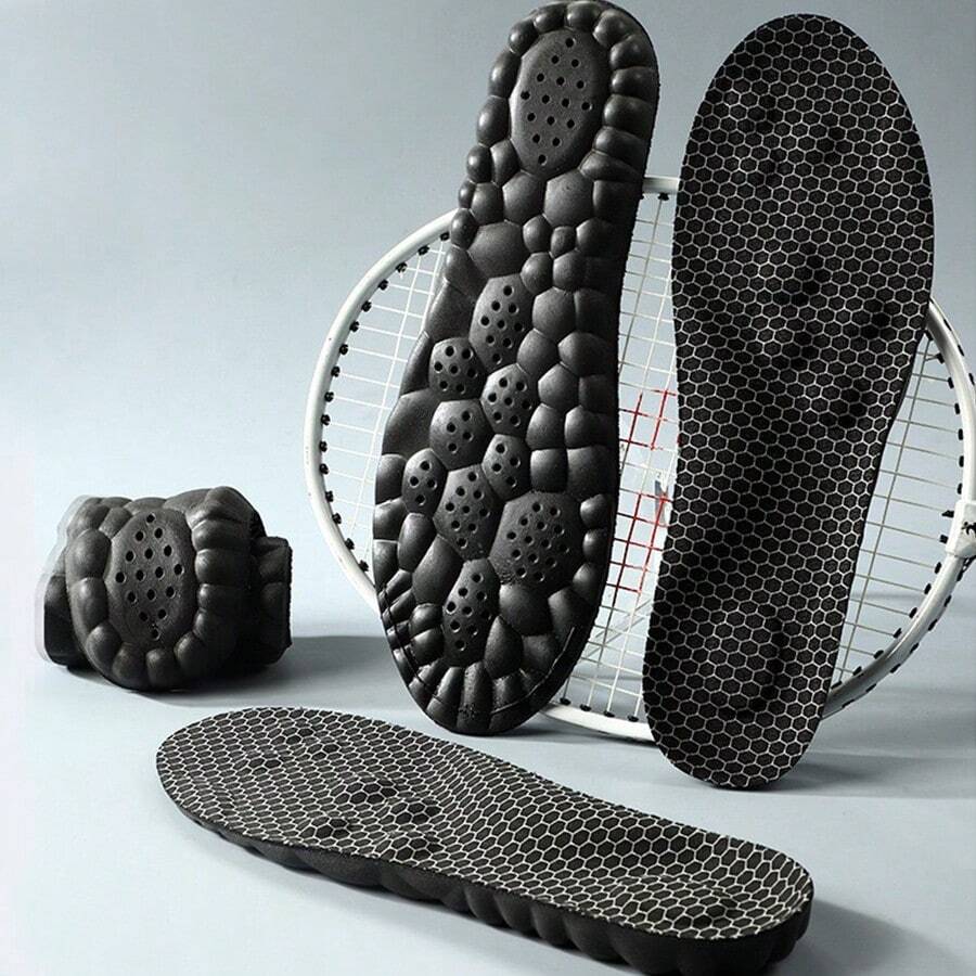 2 paires/set de semelles intérieures respirantes, résistantes aux odeurs, de massage et amortissantes pour hommes et femmes, convenant à toutes les saisons, pouvant être découpées sur mesure, confortables et matelassées pour les chaussures casual et de sport