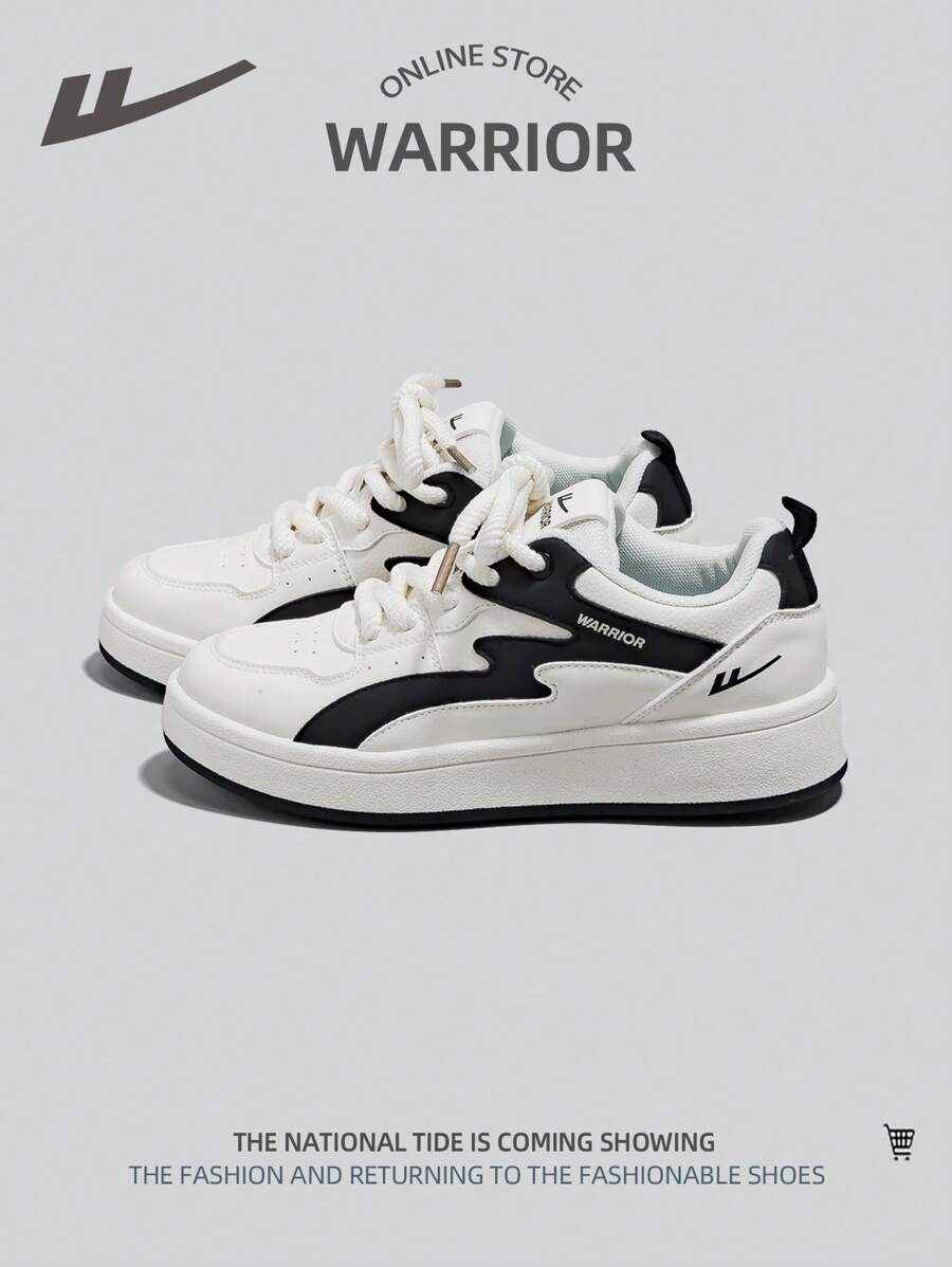 WARRIOR 1 Pair Men's Lace-Up Contrast Color Outdoor Comfortable Versatile Soft Sole Casual Shoes