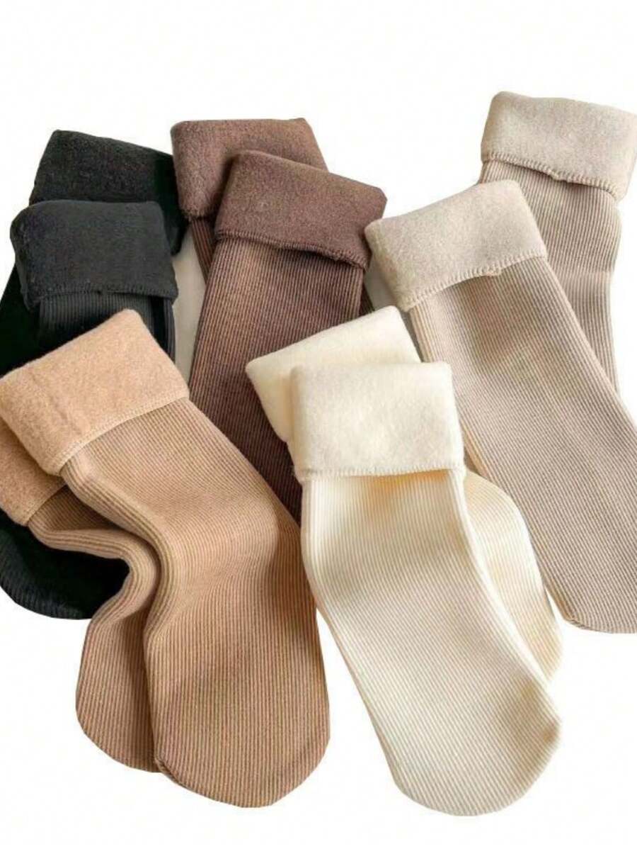 Kit 2 4 pares Meias Grossas De Térmicas Flexíveis Femininas De Inverno 35-40