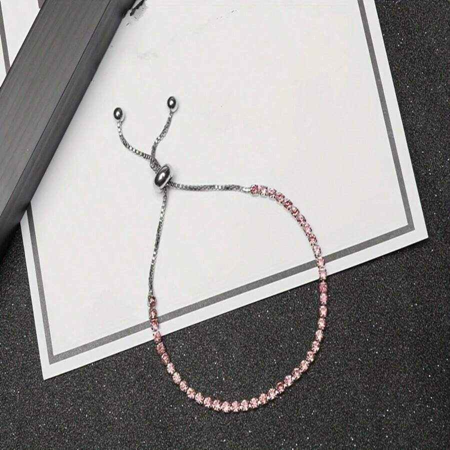 1pc Fashionable Minimalist Zirconia Stretch Bracelet, Jewelry & Watches/Women's Fashion Jewelry/Women's Bracelet/Women's Chain Bracelet