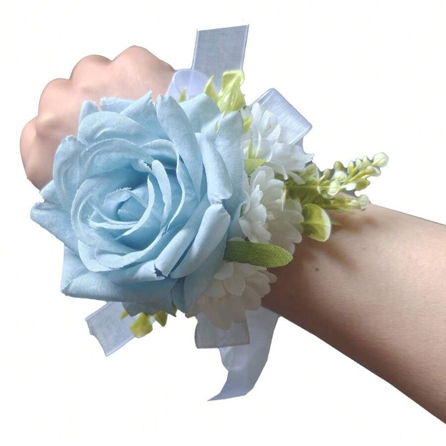 1 Stück Armband mit blauer Rosen Sternenhimmel Optik, Hochzeit Brautjungfer Party Feier Spitze Armband
