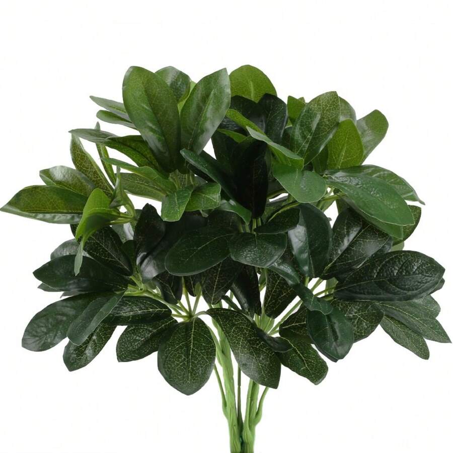 GTIDEA Artificial Shrubs Plants Fake Silk Schefflera Bushes Real Touch Faux Greenery Leaf Arrangements Indoor Outdoor Garden Office Home Table Centerpieces Wall Hanging