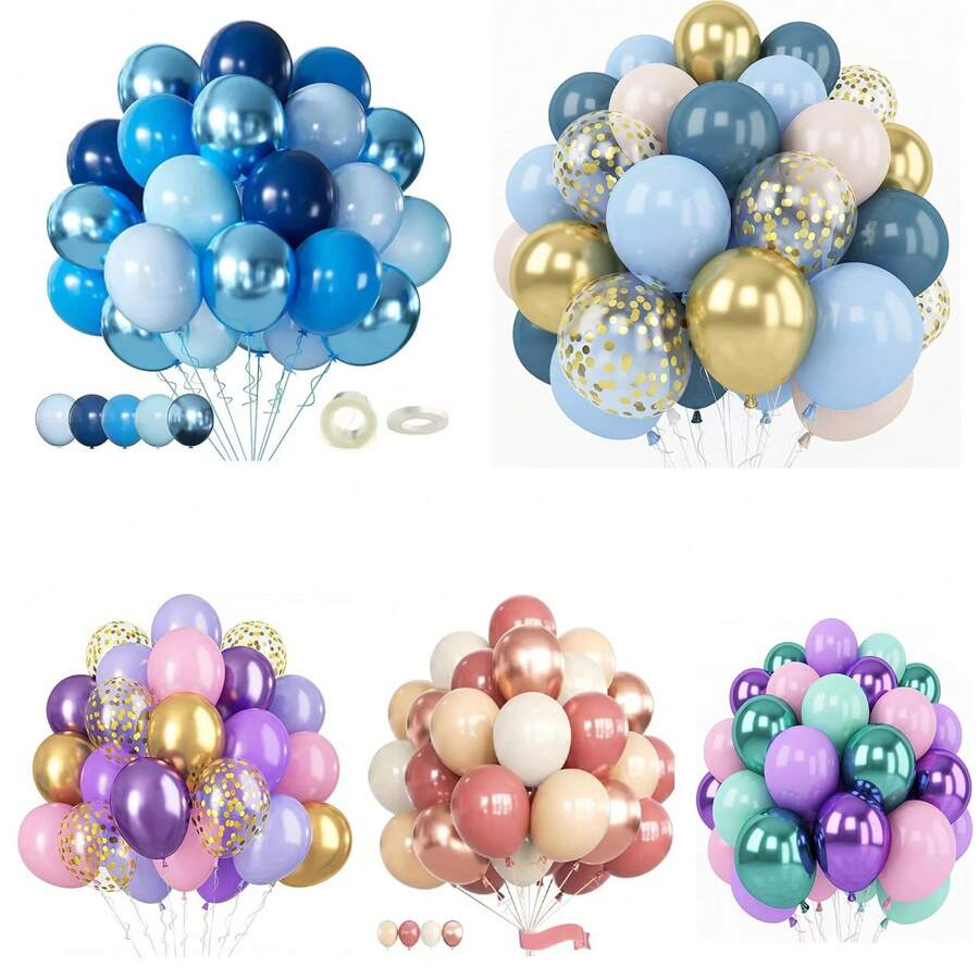 62PCS Metal Purple Green Latex Balloon Wreath Arch Kit Mermaid Theme, Wedding, Birthday Party Decoration