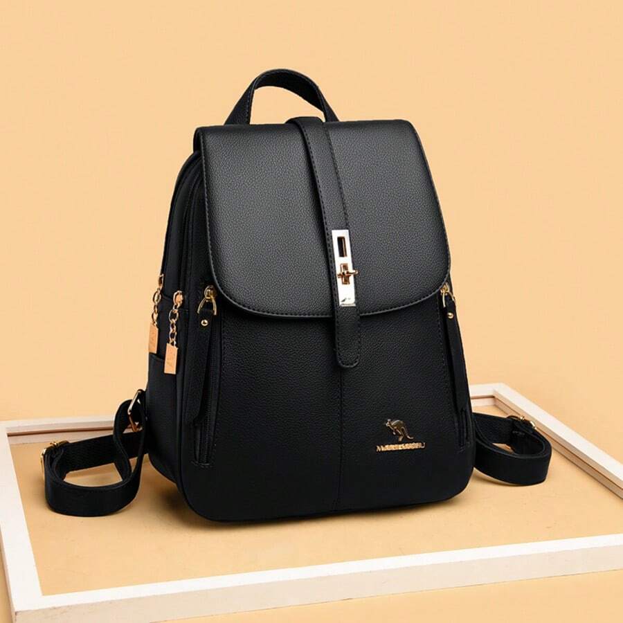 Anti-Theft PU Leather Women's Backpack Wallet, Fashion Daily Bag, Multi-Pocket Convenient Travel Bag, Minimalist Large Capacity Bookbag, Suitable For Students, Business Trip, Vacation, Daily Commute, Shopping, Office, Date, Birthday Gift, Holiday Gift