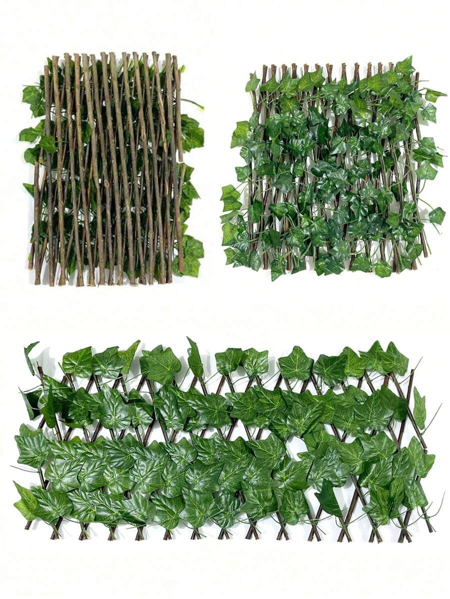 1pc Artificial Ivy Fence Net, Fake Plants, Expandable Trellis, Wooden Lattice, Garden Decoration Vine, Faux Fence, Privacy Screen, Adjustable, For Room Decor, Home Decor, Wall Decor, Birthday Decoration, Kitchen Decor, Gift, Bedroom Decor, Wedding Decor, Living Room Decor, Garden Decor, Outdoor Decor Gifts Graduation