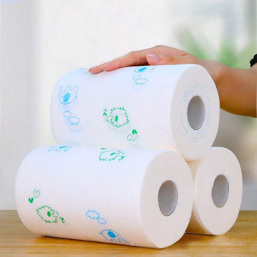 3 Rolls Disposable Kitchen Cleaning Cloths, Reusable Kitchen Towels, Non-Stick & Easy-Clean, Suitable For Home Use, Dry & Wet Dual-Purpose Towels, Non-Woven Absorbent Oil-Removing Cloths, Drying Cloths, Applicable For Household Cleaning And Dishwashing, Disposable Cleaning Towels, Non-Woven Roll, Portable Reusable Wet Wipes, Kitchen Cleaning Cloths