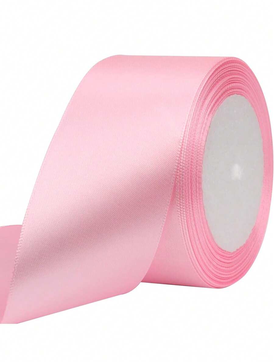 1pc 0.787 Inch X 1.57 Yard Pink Satin Ribbon, 24mm Width Craft Fabric Ribbon For Gift Wrapping, Bouquet, Wedding Party Decor (Pink)