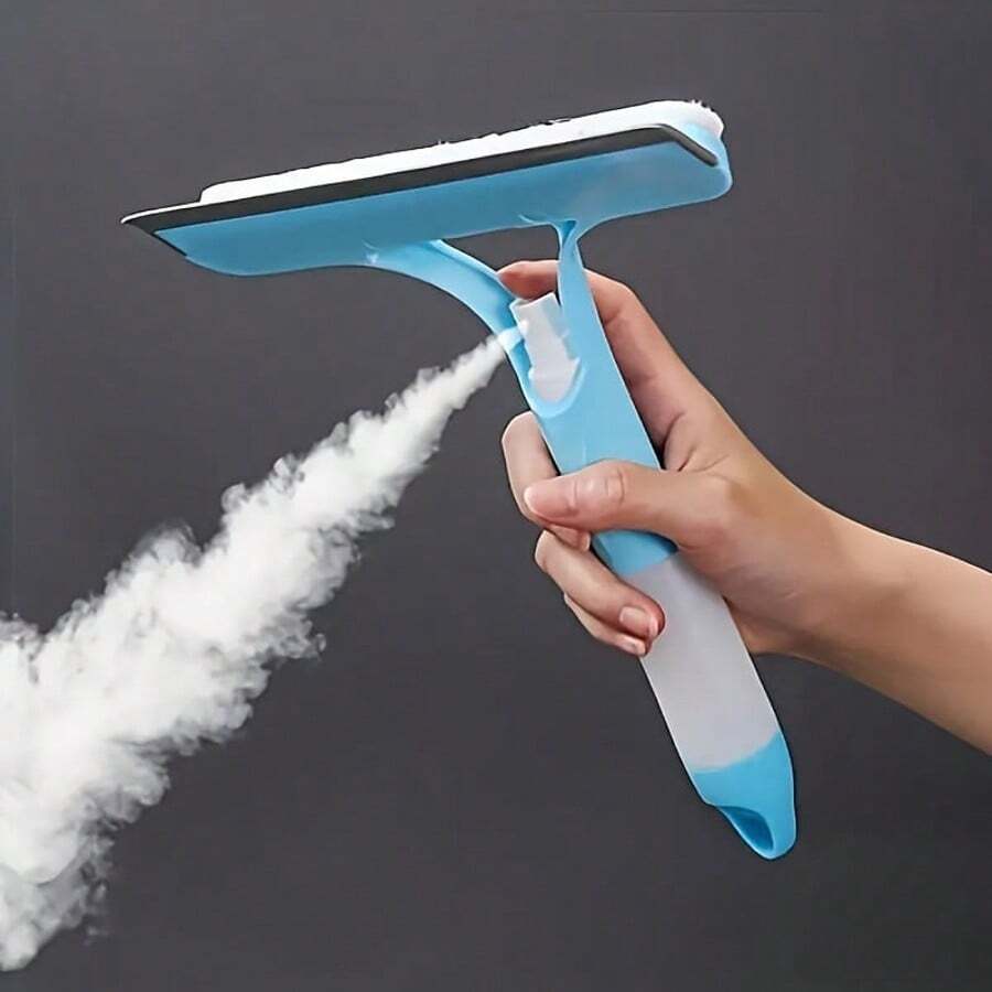 1pc 3-In-1 Multifunctional Glass Cleaner With Spray Function, Handheld Window, Tile, Car Windshield, Mirror Cleaning Tool, Suitable For Home And Bathroom