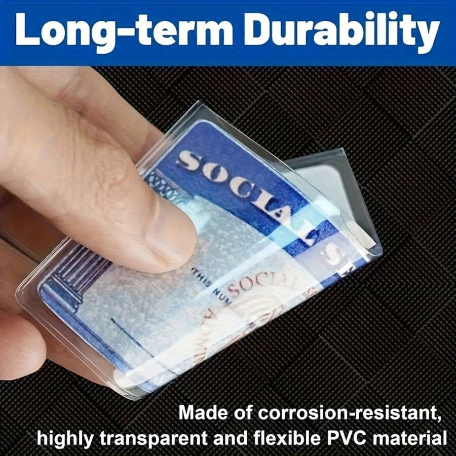 5pc Classic PVC Waterproof Card Protective Case, Soft Clear Storage Bag For Social Security/Medicare/Credit Card Wallet