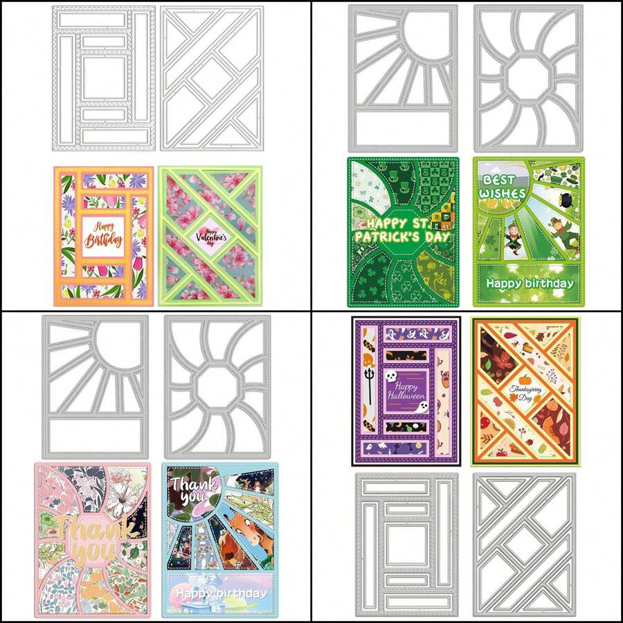 Steel Cutting Dies, Hollow Rectangular Frame Cutting Die Mold, For DIY Paper Craft, Greeting Cards, Embossing, Home Decor Projects