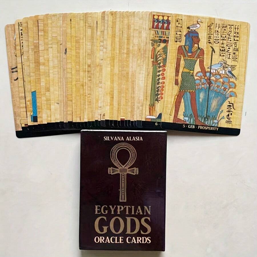 1 pièce - Cartes Oracle des Dieux Égyptiens : Jeu de divination Cartes tarot