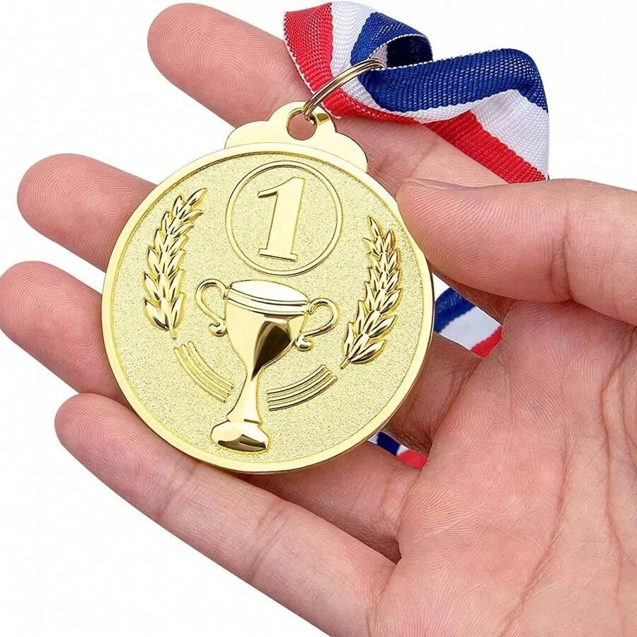 3/1 pieza Número de trofeo, medalla de premio, insignia de premio de metal de aleación de zinc de 1er, 2do y 3er lugar