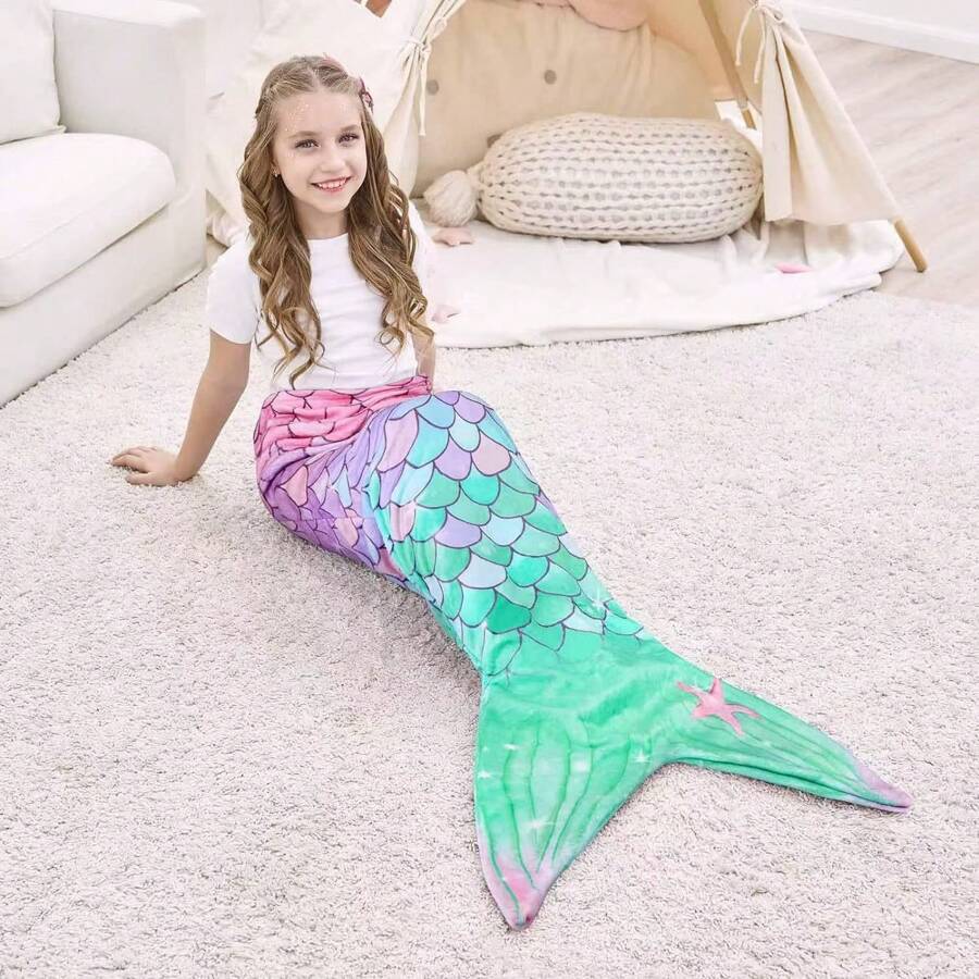 Soft, Warm And Comfortable Mermaid Tail Wearable Blanket, Suitable For All Seasons - Great For Cars, Sofas And Gifts