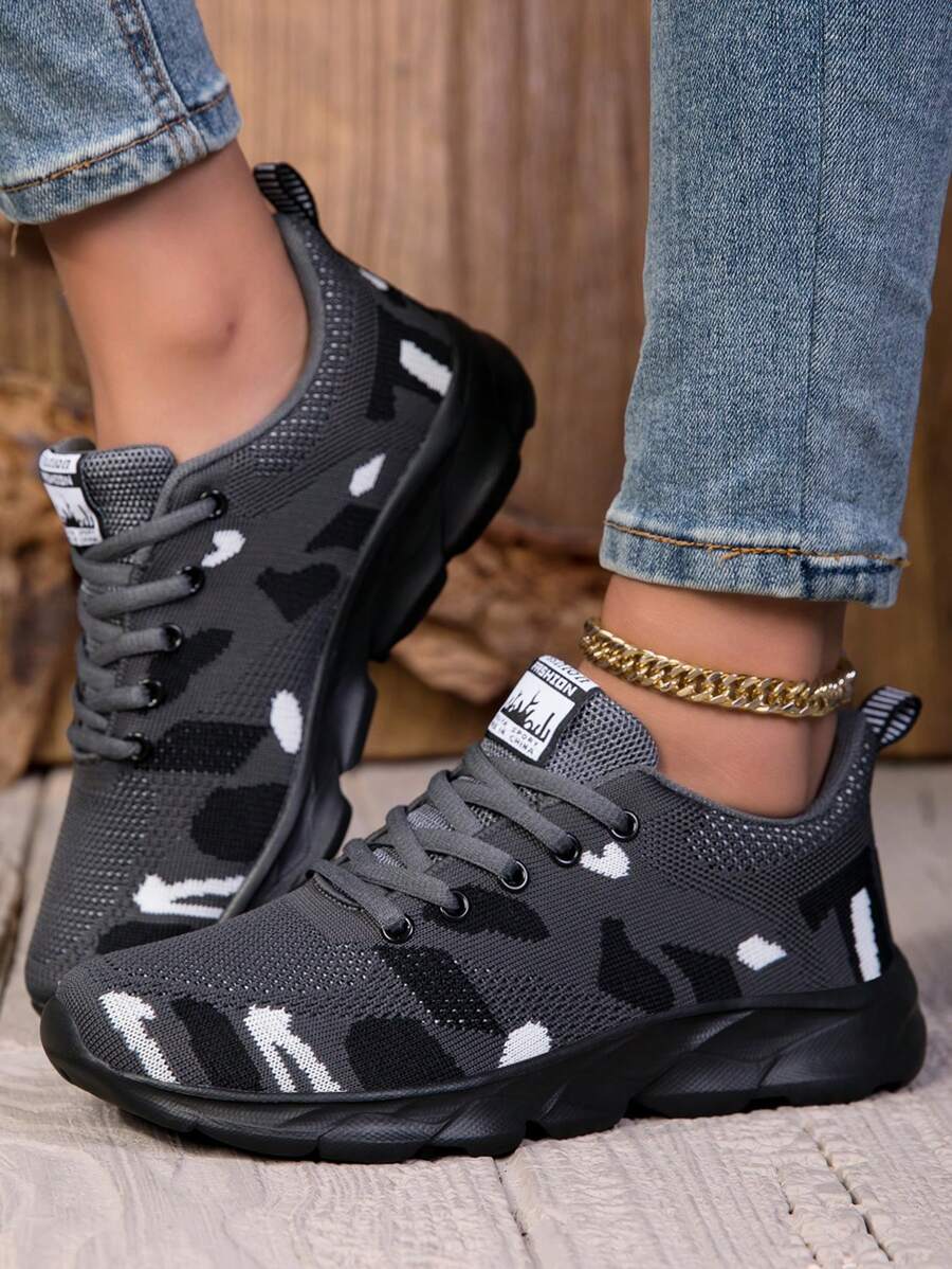 Women's Fashion Versatile Breathable Lightweight Camouflage Athletic Casual Sneakers, Running Shoes, Walking Shoes