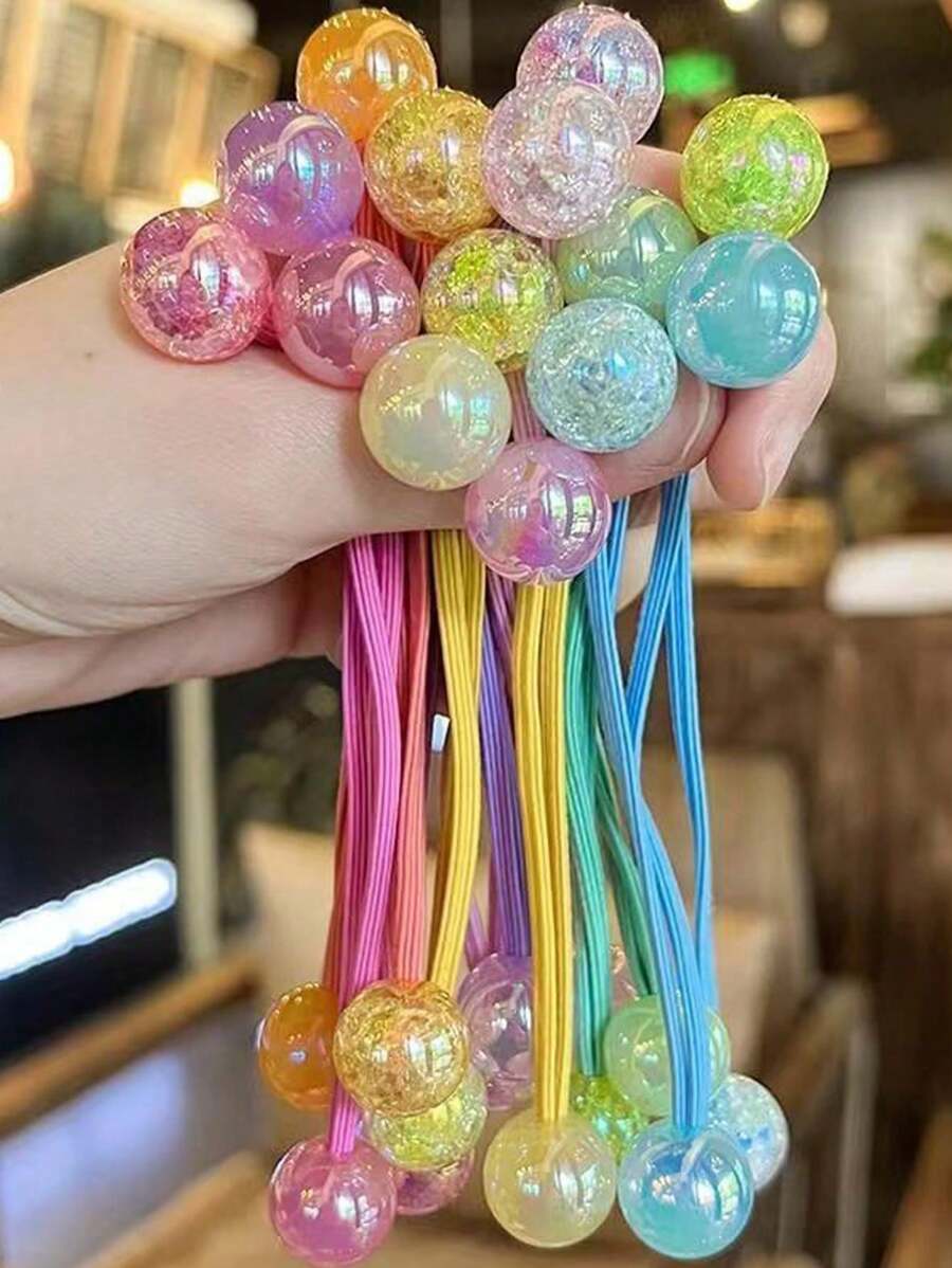 14pcs Candy Colored Burst Headbands Children's Hair Accessories Wrapped Around Hair Ropes High Elastic Rubber Bands Tied In Ponytails Headband Accessories 