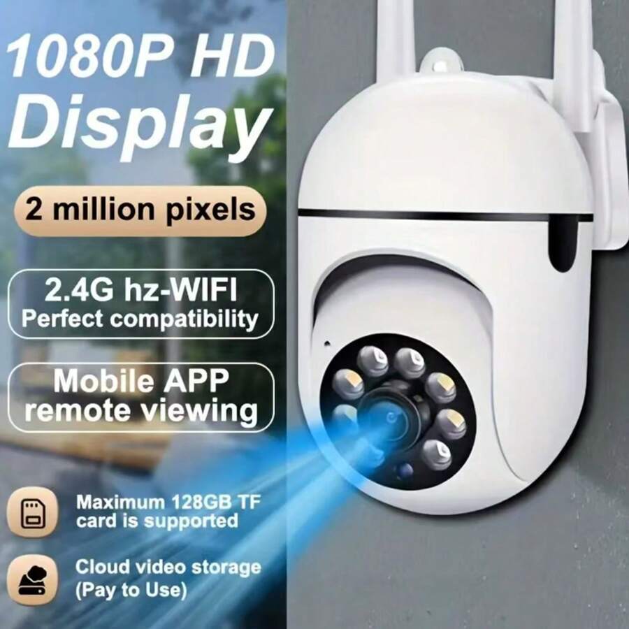 1 pezzo Telecamera di sicurezza interna HD 1080P, monitor per bambini/animali domestici con copertura a 360°, router Wi-Fi 2.4GHz, interfono a un clic, rilevamento intelligente del movimento, visione notturna a infrarossi