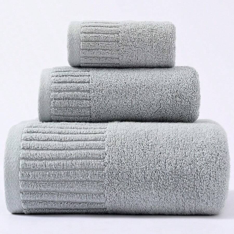 Juego de 3 toallas: 1 toalla de baño de 70 * 140 cm, 1 toalla de mano de 34 * 73 cm, 1 paño de lavado de 34 * 35 cm, suaves, absorbentes, aptas para el baño, el exterior, el campamento de vuelta a la escuela para el salón de belleza, el hogar y el baño