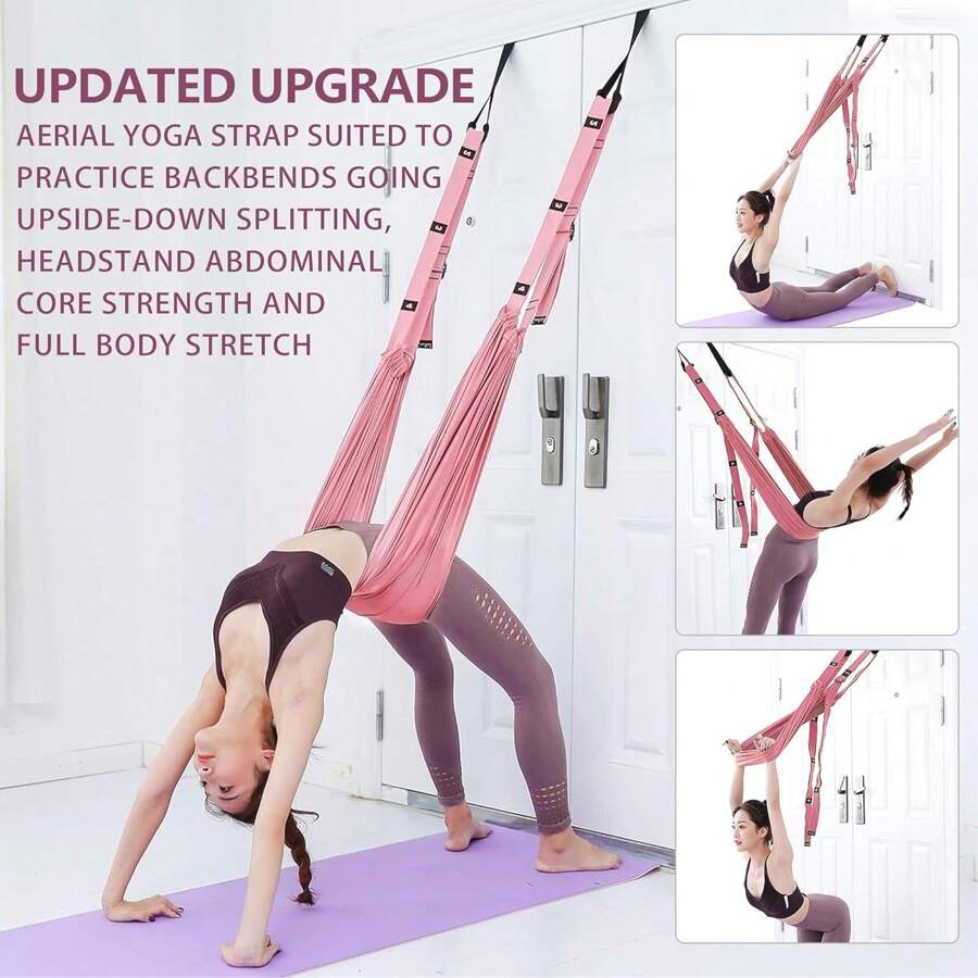 Cinghia per allungamento gambe, attrezzatura di allungamento con ancora per porta, trainer di flessibilità, assistente per backbend, adatta per danza, yoga aereo, allungamento gambe per balletto