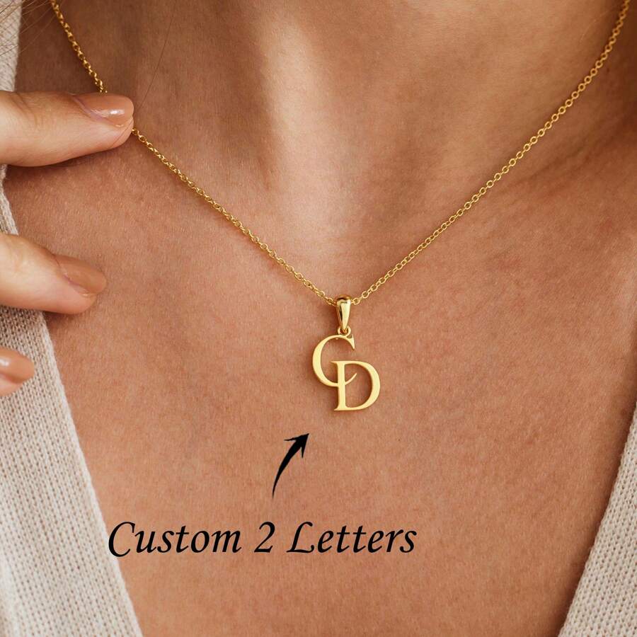 Collar con inicial personalizada, collar con dos letras, collar con iniciales dobles, collar de pareja, regalos personalizados, regalo de aniversario, regalo de Navidad, oro, elegante, colorido, vintage, unisex, hipster, simple, casual, personalizado, único, regalos ideales para él, regalos ideales para ella, ella, novio, novia, papá, mamá, familia, amigos, para aniversarios, para cumpleaños, para graduación, para baile de graduación, para fiestas, joyería de oro, artículos escolares, de vuelta a la escuela, para la oficina, para la escuela, para el salón de clases, para regalos de maestros, para la universidad, para colegas, para dormitorios, para maestros, para niños y niñas, para adolescentes, estudiantes de secundaria inferior, estudiantes de secundaria superior, estudiantes universitarios, universitarios, estudiantes de primer año, estudiantes de segundo año, estudiantes de primer y segundo año
