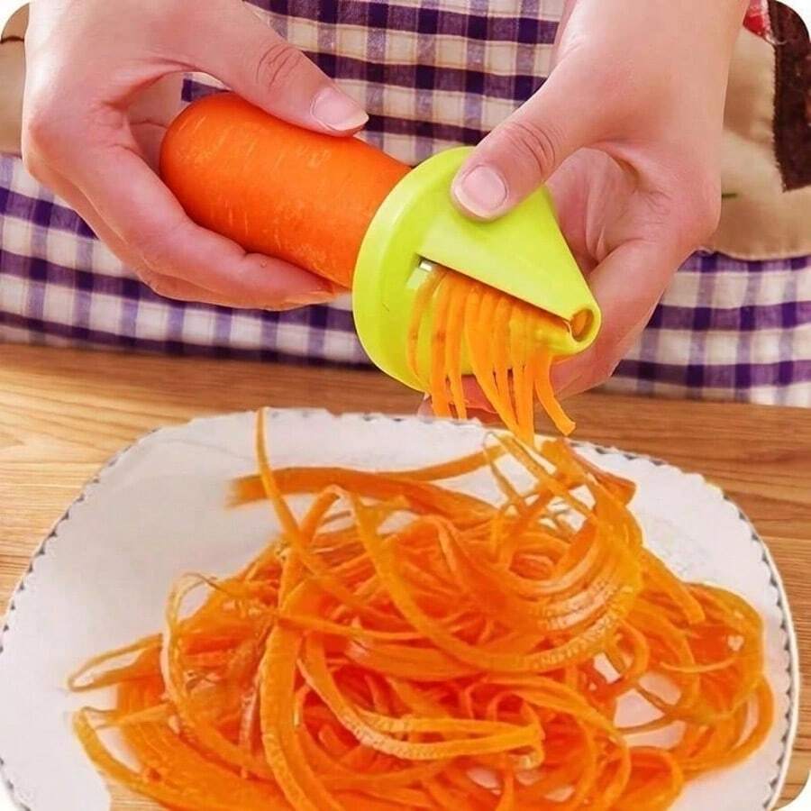 1pc Multi-Functional Vegetable And Fruit Peeler And Spiral Grinder - Suitable For Potatoes, Carrots, Radishes, Etc.