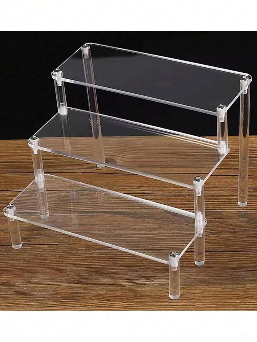 Self Installed 1-4 Layers Acrylic Display Frame Paper Cup Perfume Doll Display Frame Transparent Trapezoidal Doll Storage Rack
