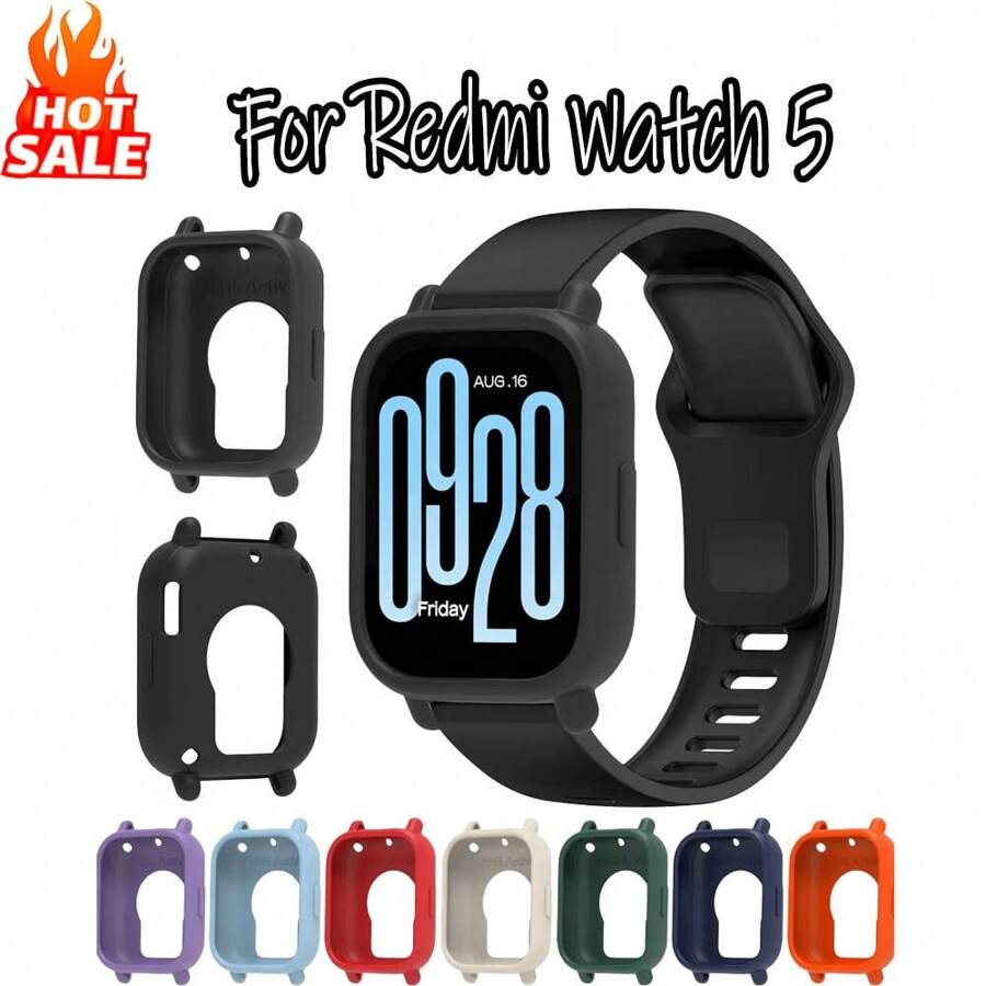 Weiche, schützende Silikonhülle, kompatibel mit Redmi Watch 5 Active/5 Lite, extrem leicht, dekorative Abdeckung, Zubehör, und andere Zubehörteile für Männer und Frauen