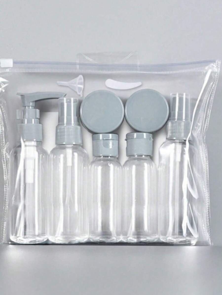 12pcs/10pcs/7pcs Travel Bottle Set, Used For Toiletries, Leak Proof Refillable Container, Essential Travel Accessory, Back To School Season